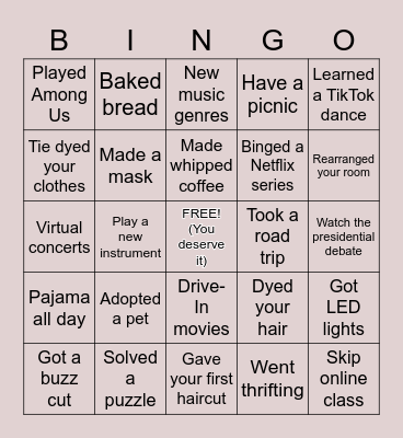 QUINGO Bingo Card