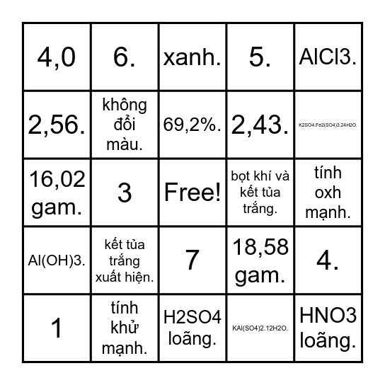 BINGO - HĐNGLL Bingo Card
