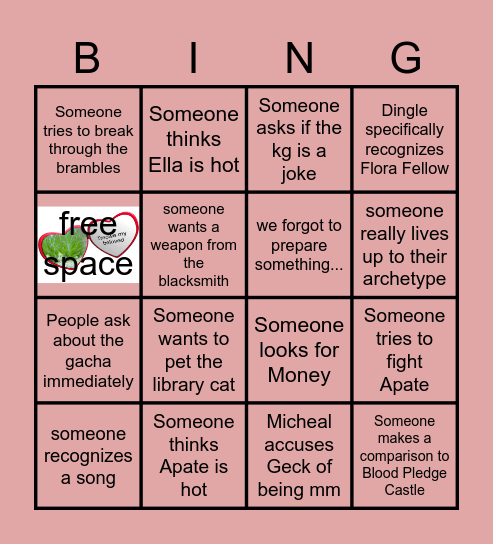 Mod Intro Bingo Card