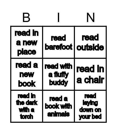 Reading Bingo Grade 1 Bingo Card