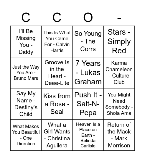 CCO RnR Bingo! Bingo Card