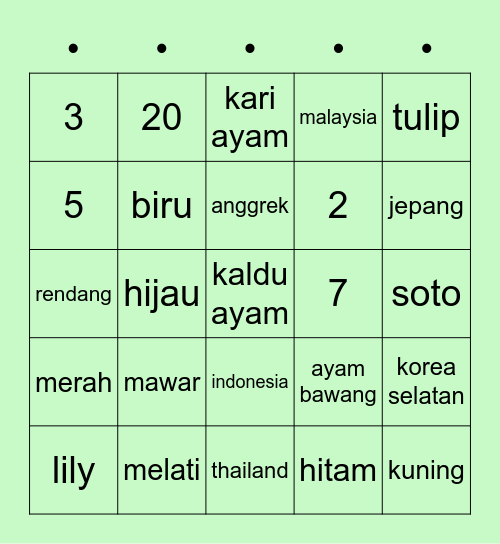 🐸 PUNYA MV01REMI 🐸 Bingo Card