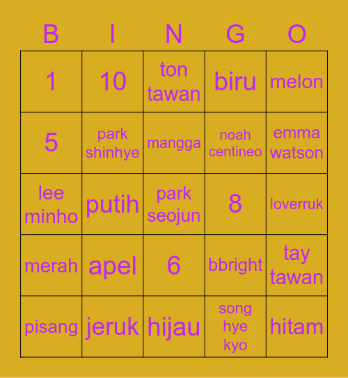 bingo krystjuj Bingo Card