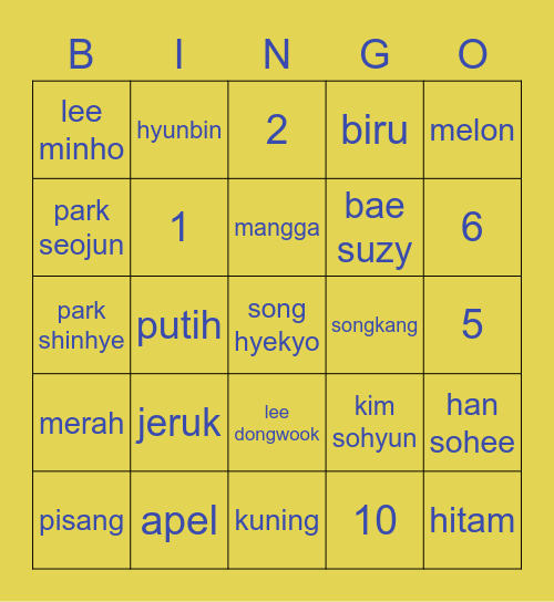 bingo krystjuj Bingo Card