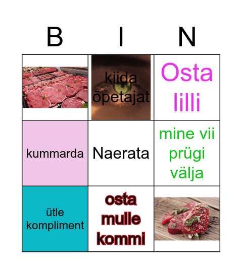 Minu bingo Card