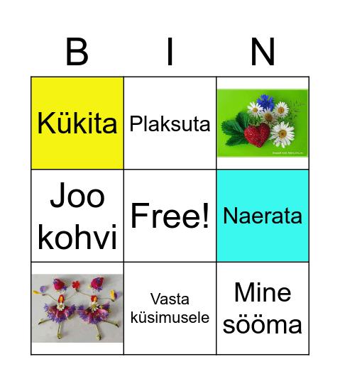 Tegevuste Bingo Card