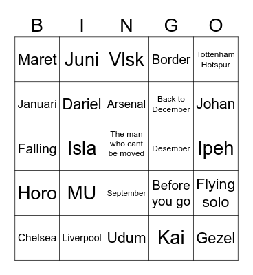Yys Bingo Card