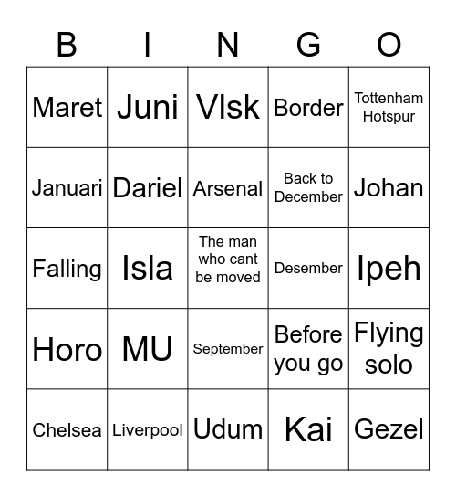Yys Bingo Card