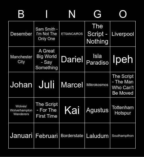 Gabut Bingo Card