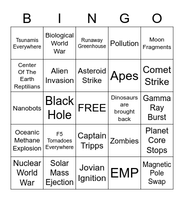 Apocalypse Bingo! Bingo Card