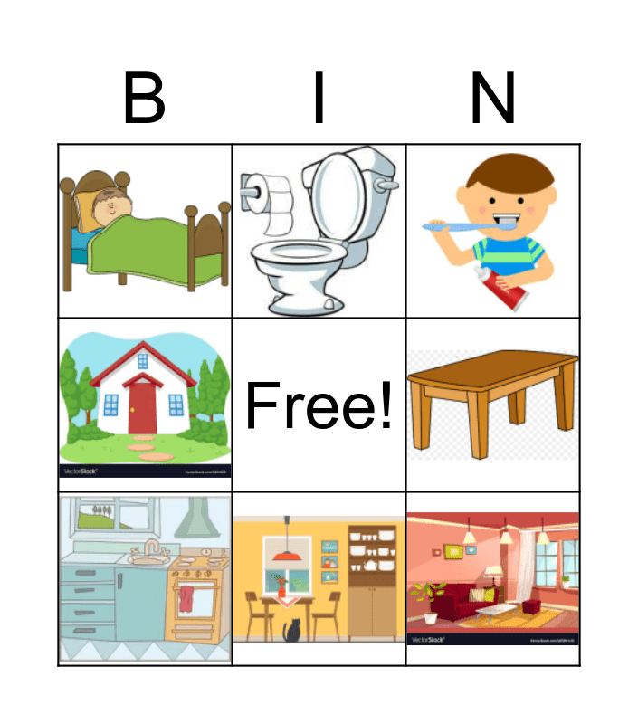 Parts of the House Bingo Card