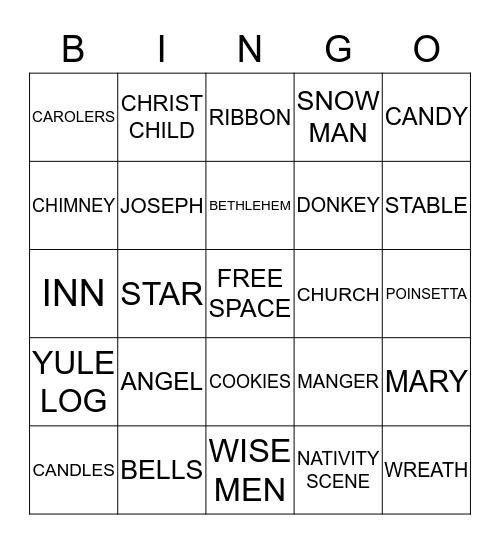 CHRISTMAS BINGO Card