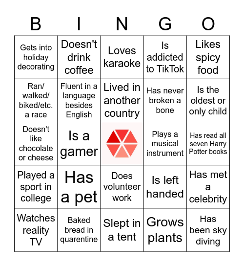 Team Icebreaker Bingo Card