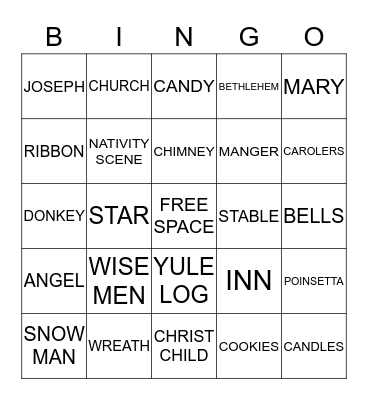 CHRISTMAS BINGO Card