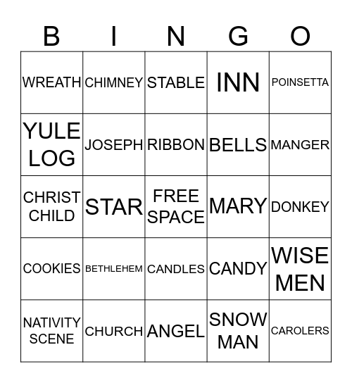 CHRISTMAS BINGO Card