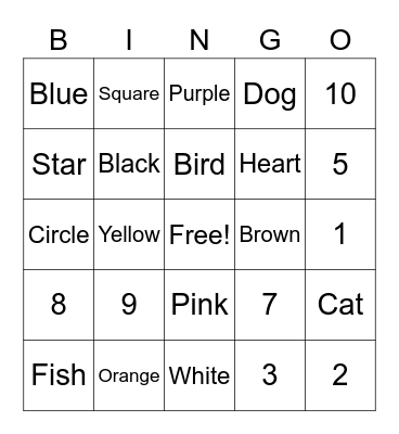Intellectual Disability Bingo Activity Bingo Card