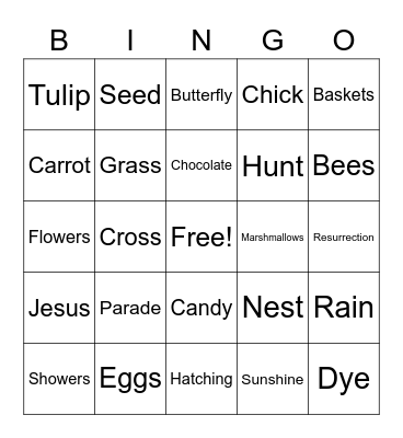 Easter Bingo Card