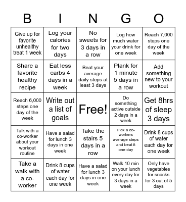 VDC Steps to Victory BINGO Card