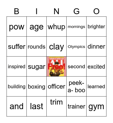 A Champion Is Born Bingo Card