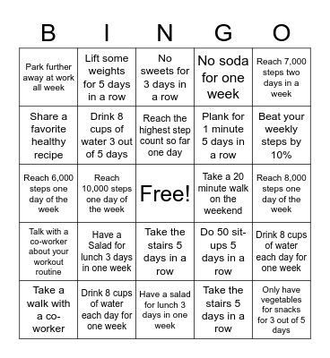 VDC Steps to Victory BINGO Card