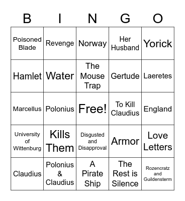 HAMLET Bingo Card