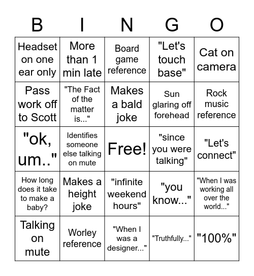 BIN'JOe Bingo Card