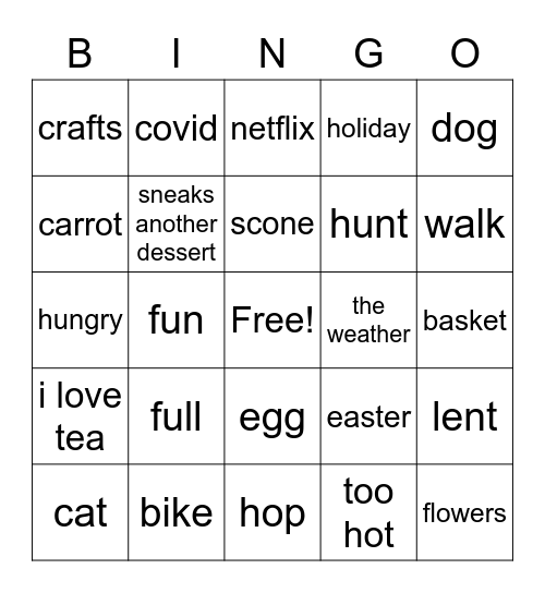 Easter Bingo Card