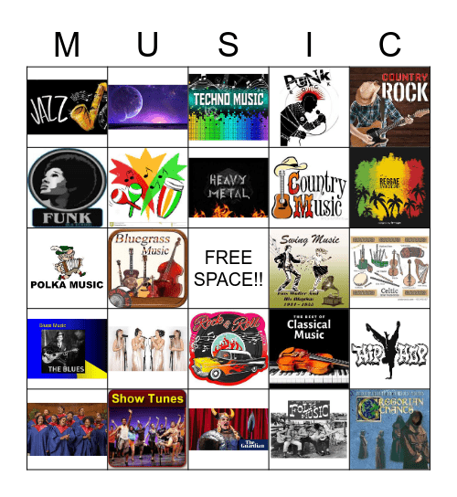MUSIC Bingo Card