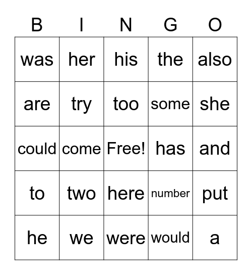 BINGO Card