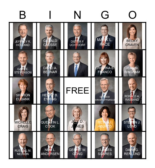 GENERAL CONFERENCE Bingo Card