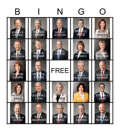 GENERAL CONFERENCE Bingo Card