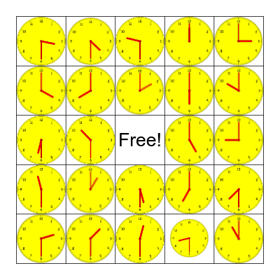 G3 U2 Telling time (with times written) Bingo Card