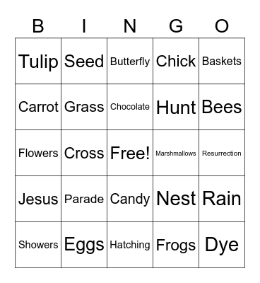 Easter Bingo Card