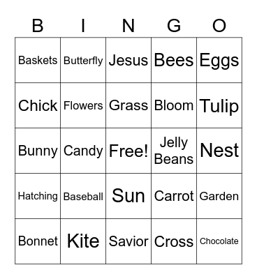 Easter Bingo Card