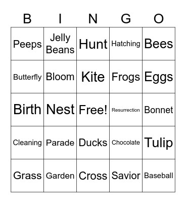 Easter Bingo Card