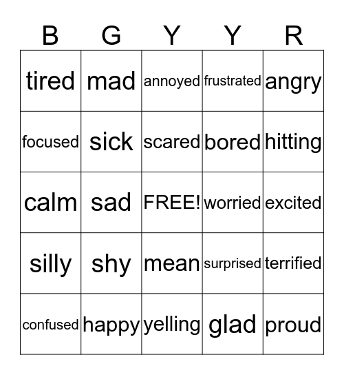 Zones Bingo Card