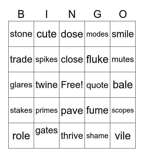 Bingo 4.1 Bingo Card