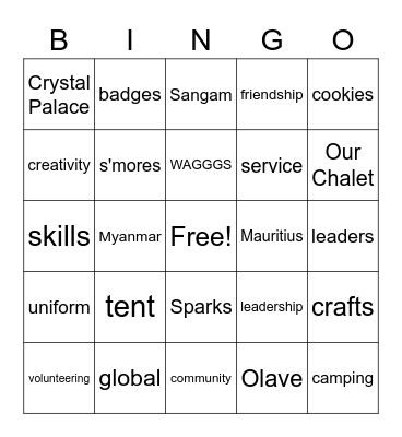 Guiding Bingo Card