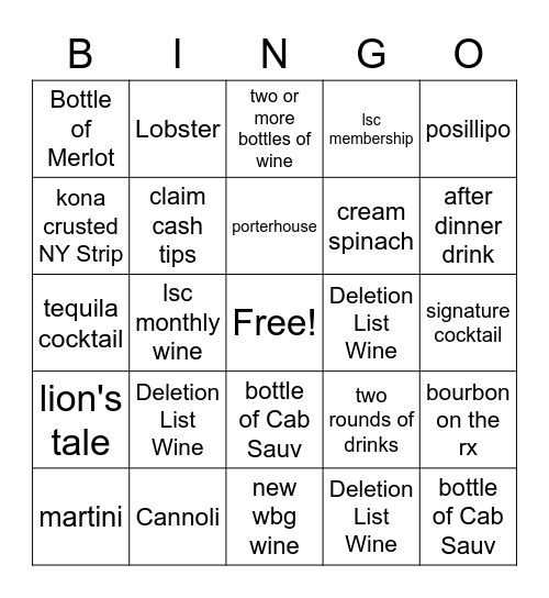 SERVER BINGO Card