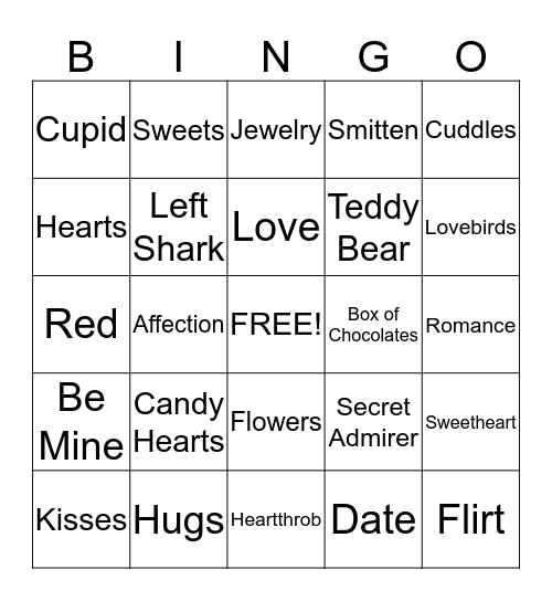 Valentine's Day Bingo Card