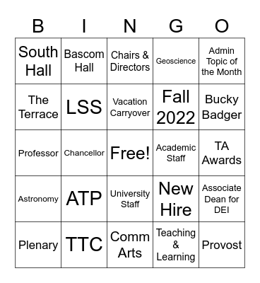 TEST Bingo Card