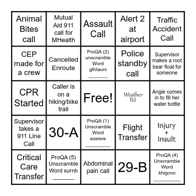 Friday Bingo Mix Up Bingo Card