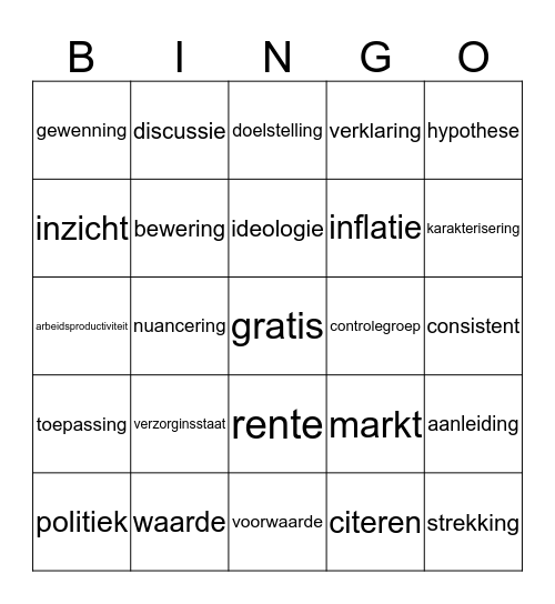 VAKTAAL Bingo Card