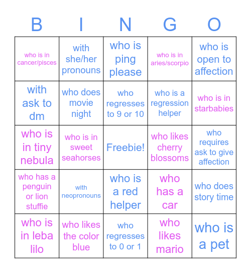Make a Friend Bingo!!! Find Someone... Bingo Card
