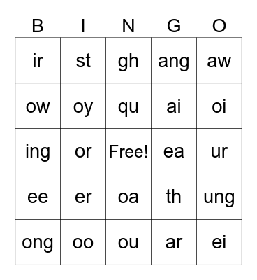 Alphabet Bingo Card