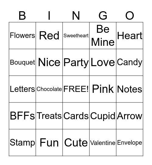 Valentine Bingo Card