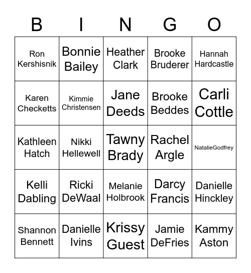 Farmington Neighborhood Bingo Card
