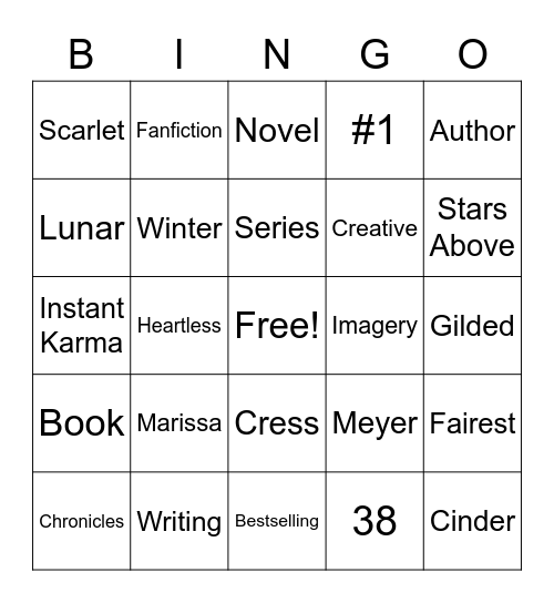 Marissa Meyer Bingo Card