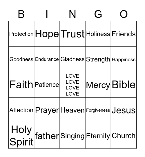 GOD LOVES YOU Bingo Card