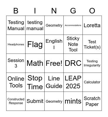 DRC Insight Bingo Card